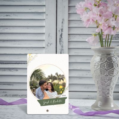 Personalized Couple Photo Frame Stand | Bedside Desk Tabletop Customized Gift for Couple Special, Birthday, Wedding, Engagement Anniversary Gift for Wife & Husband